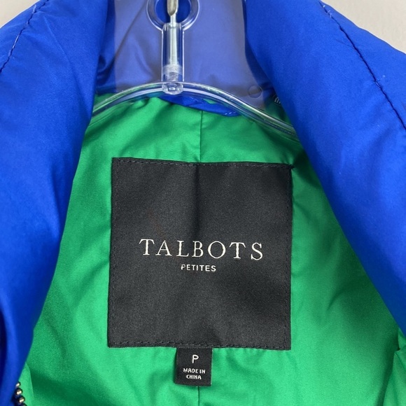 Talbots Blue Quilted Down Vest Size P - Picture 13 of 14